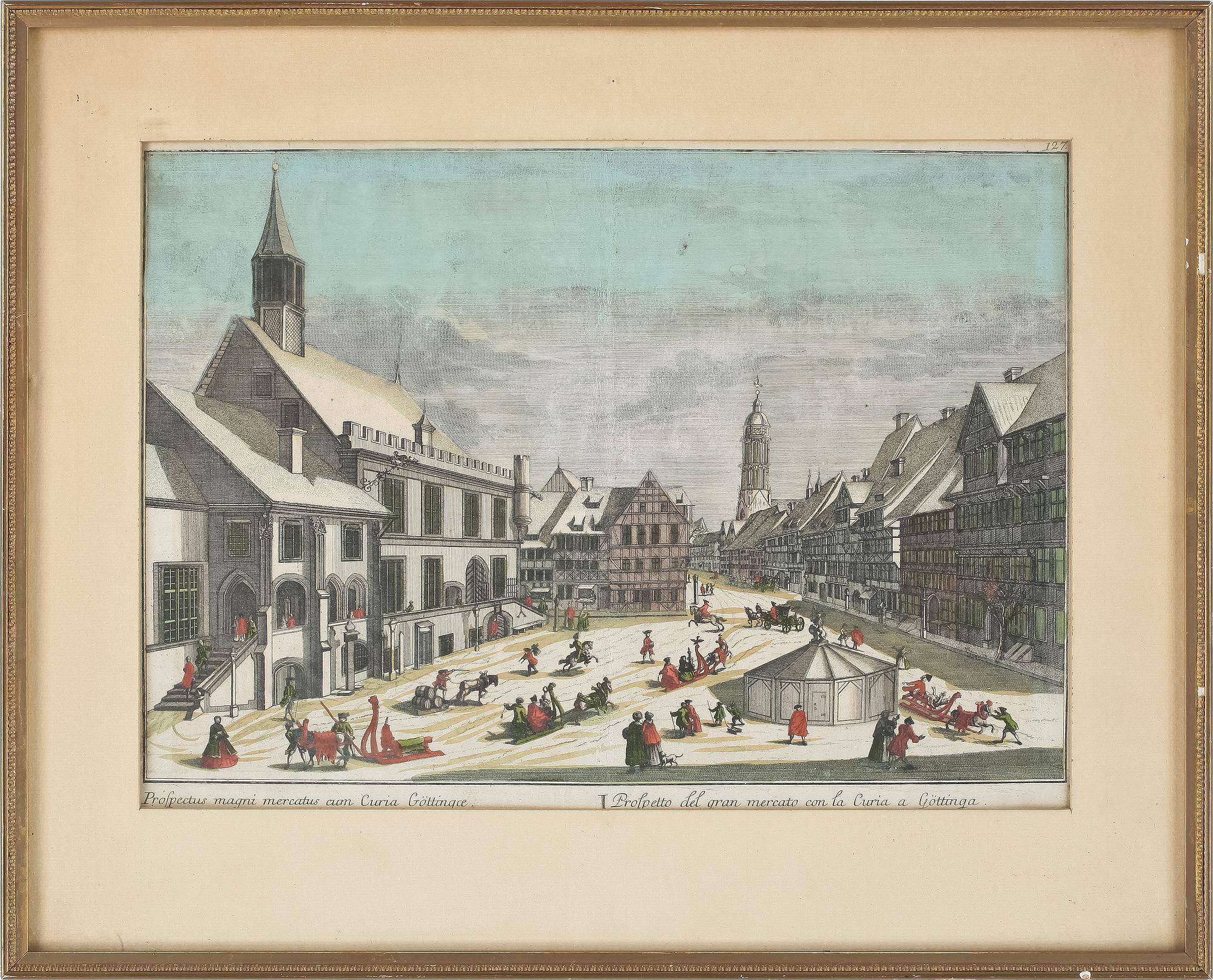 TITTSKÅPSBILDER, 2 st, handkolorerade kopparstick, 1700-tal.