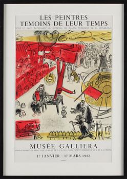 Marc Chagall · MARC CHAGALL, efter, utställningsaffisch, Mourlot.