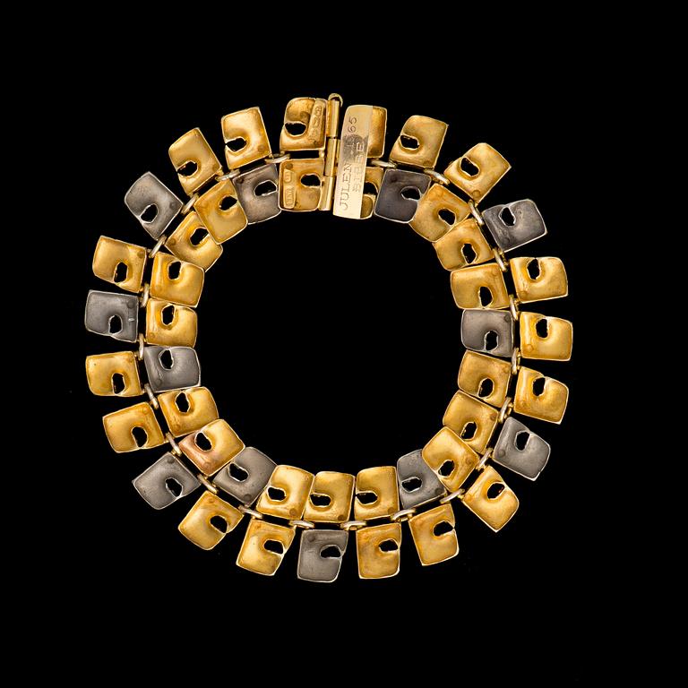 BJÖRN WECKSTRÖM, BRACELET C-bracelet, 14K white- and yellow gold, BRW 1965. Unique.