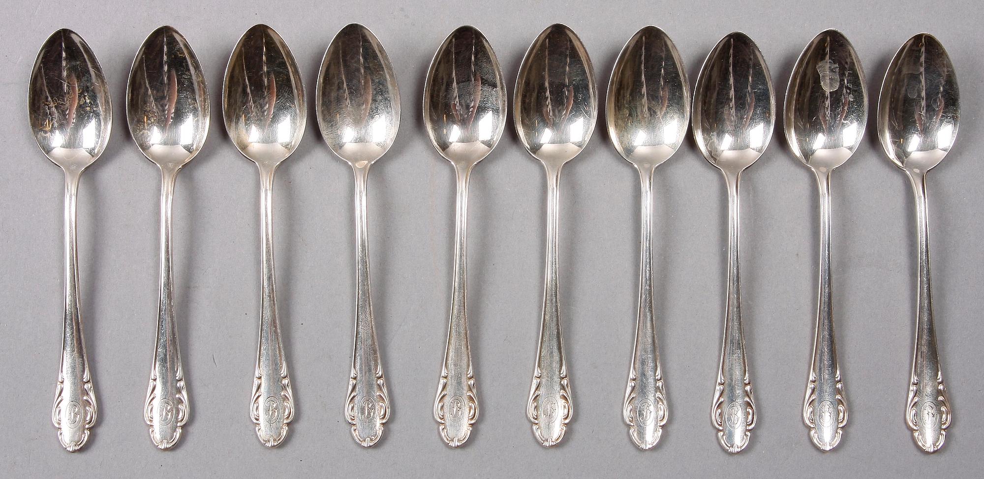 PARTI BESTICK, 23 st, silver, bla GAB, 1900-talets första hälft.