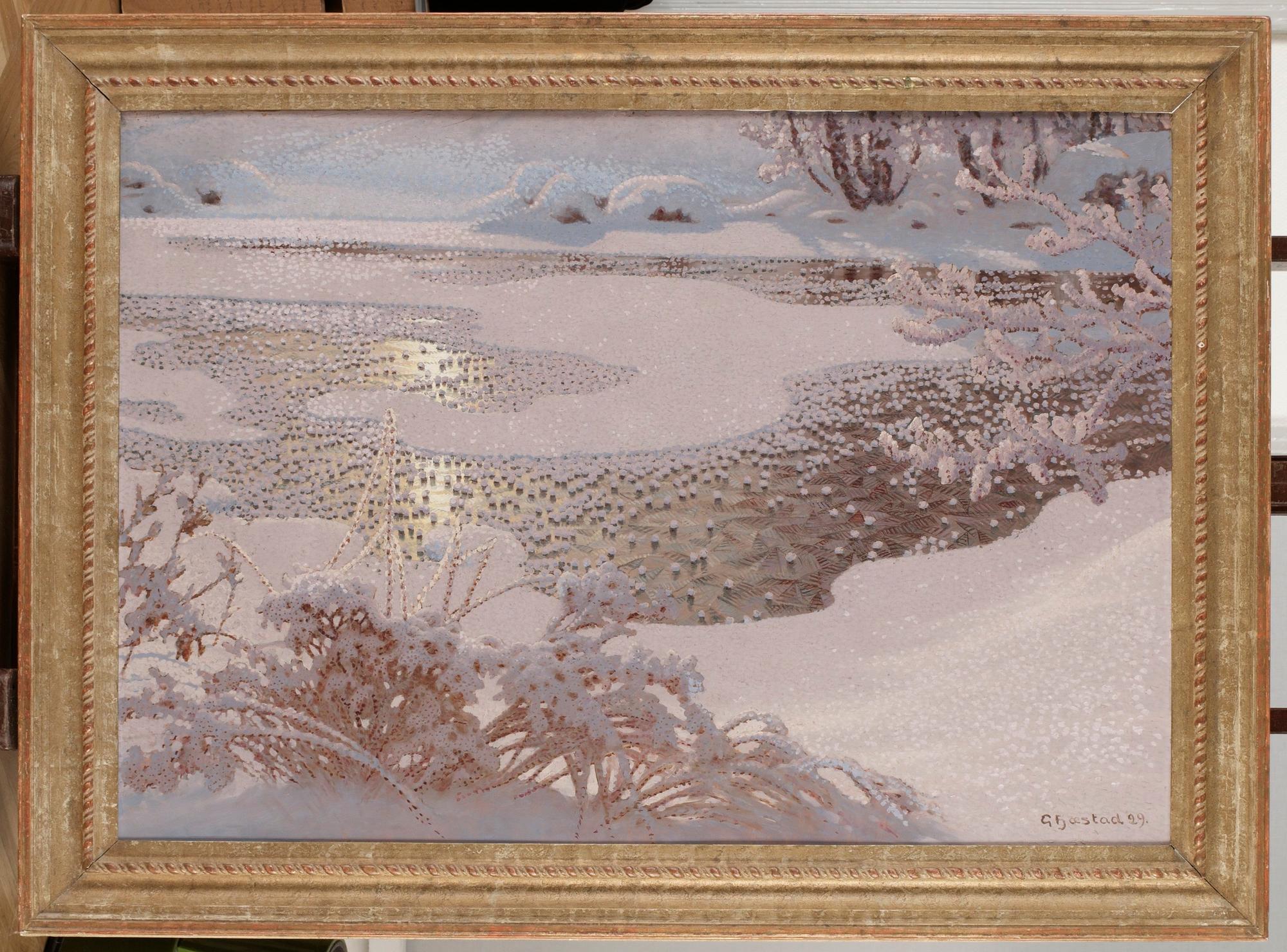 Gustaf Fjaestad, Rimfrost på frusen sjö.