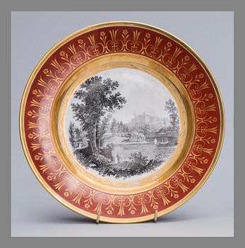 A PLATE, Porcelain. The Imperial Porcelain Factory, S:t Petersburg 1809-1817.