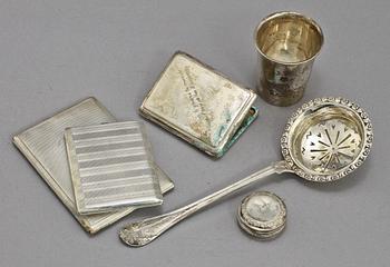 PARTI SILVER, 6 delar, tot vikt 354 g.