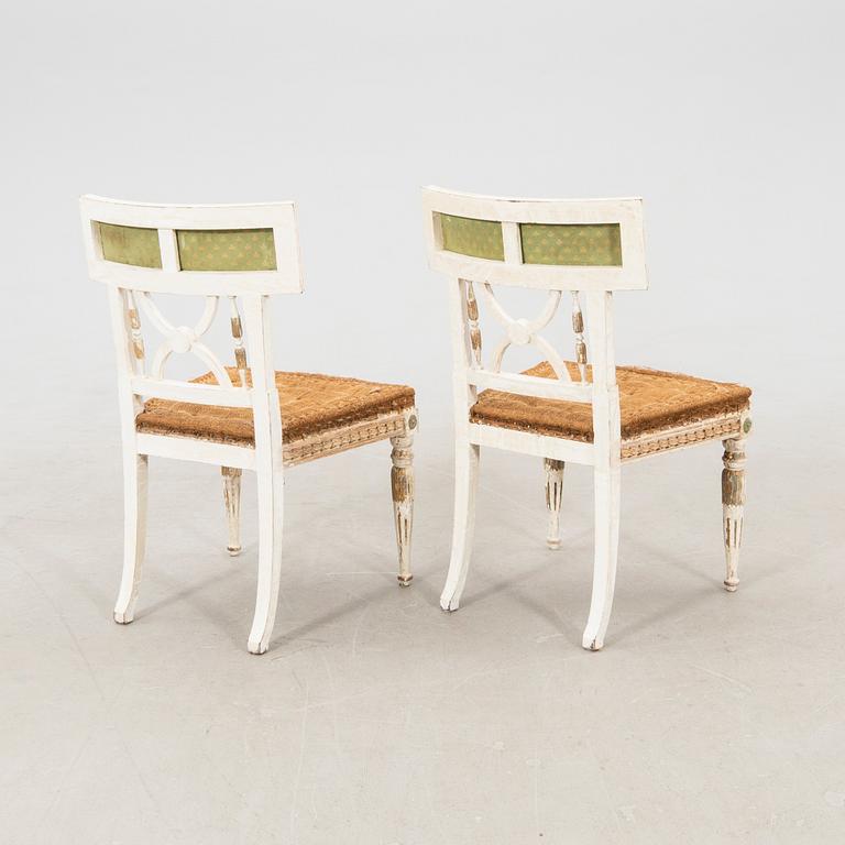 Chairs, a pair in Gustavian style, circa 1900.