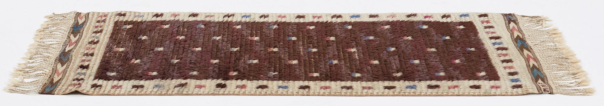 Märta Måås-Fjetterström, Matta, rya, ca 140 x 64,5-66,5 cm, signerad MMF.