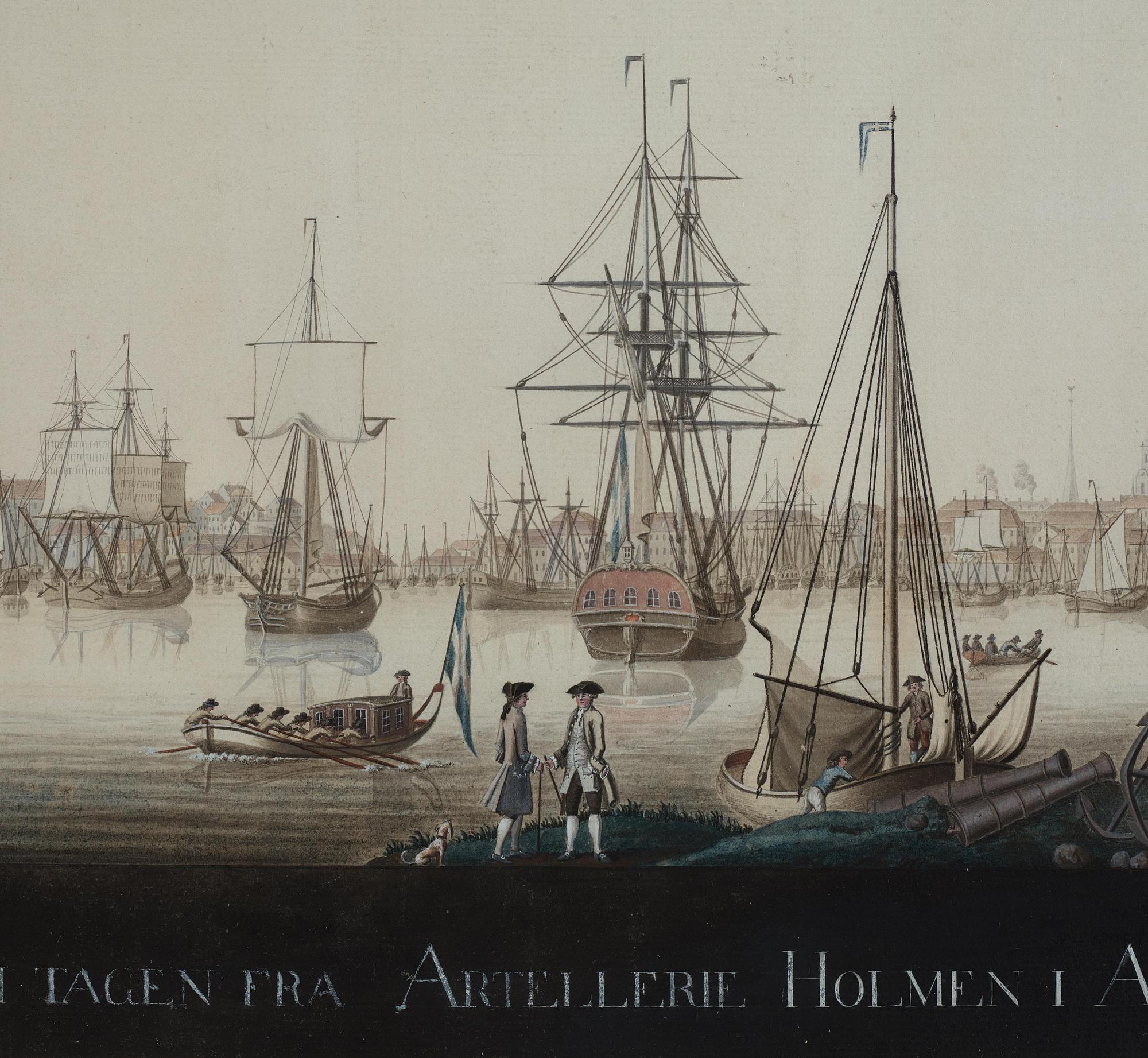 Svensk konstnär, 1700-tal, "Prospect af Staden Stokholm tagen fra Artellerie Holmen i Aaret MDCCLXXII" (1772).