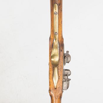 A Swedish flint lock gun, probably 1775-1805 pattern.