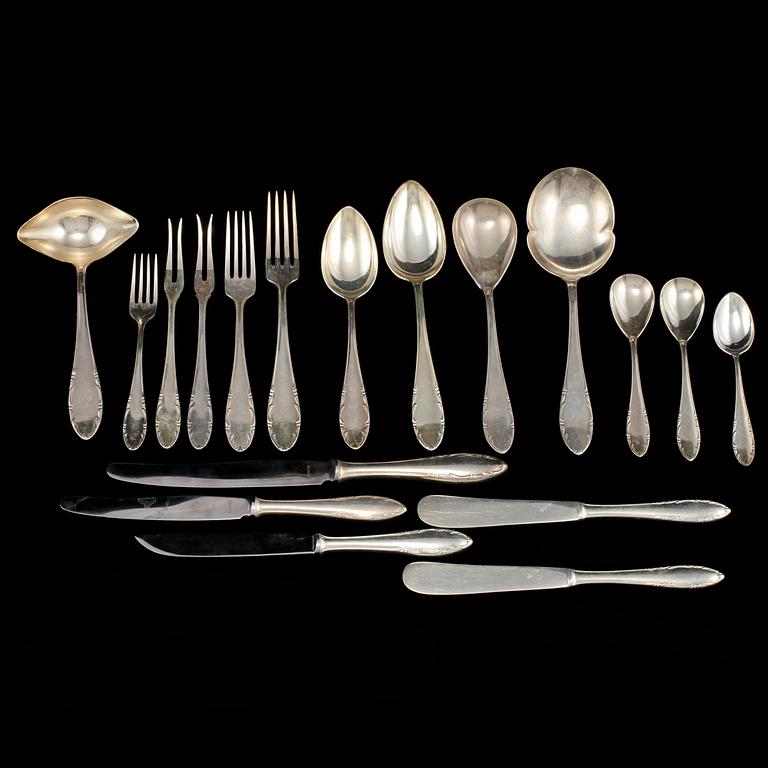 BESTICKSERVIS, nysilver, 106 delar, 1900-talets andra hälft.