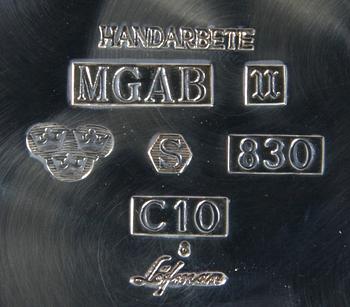 KAFFESERVIS, 3 delar, silver, E Löfman, Uppsala, vikt ca 750 g.