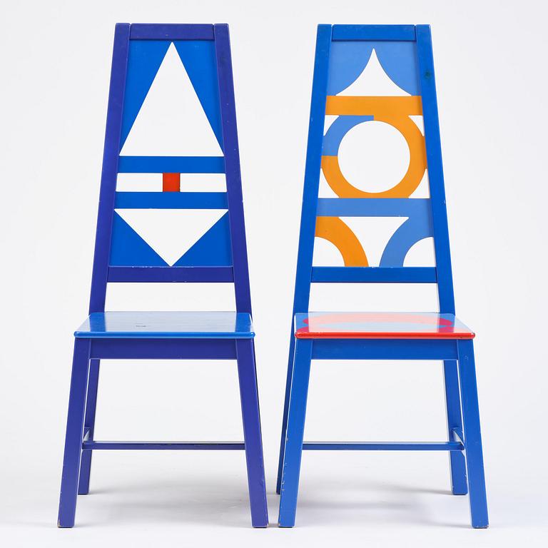 Mårten Andersson, a set of six chairs, "Från gryning till natt" (From Dawn to Night), 1998.