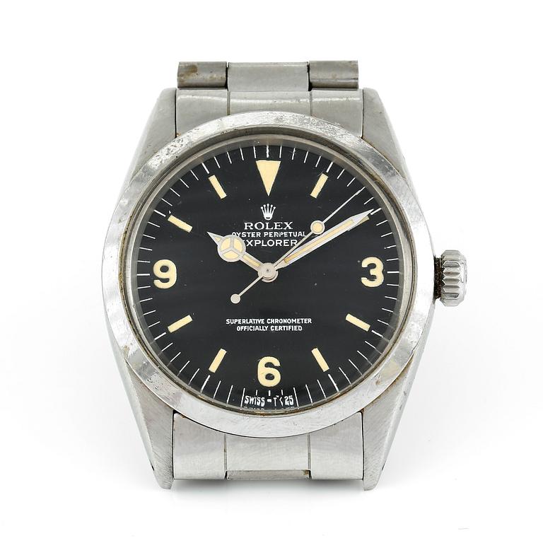 ARMBANDSUR, stål, Rolex Explorer, automatic, serienr 4085512, tillverkad ca 1974-75.