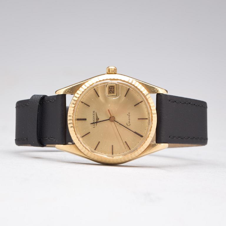 ARMBANDSUR, 18 k guld. Longines Quartz.