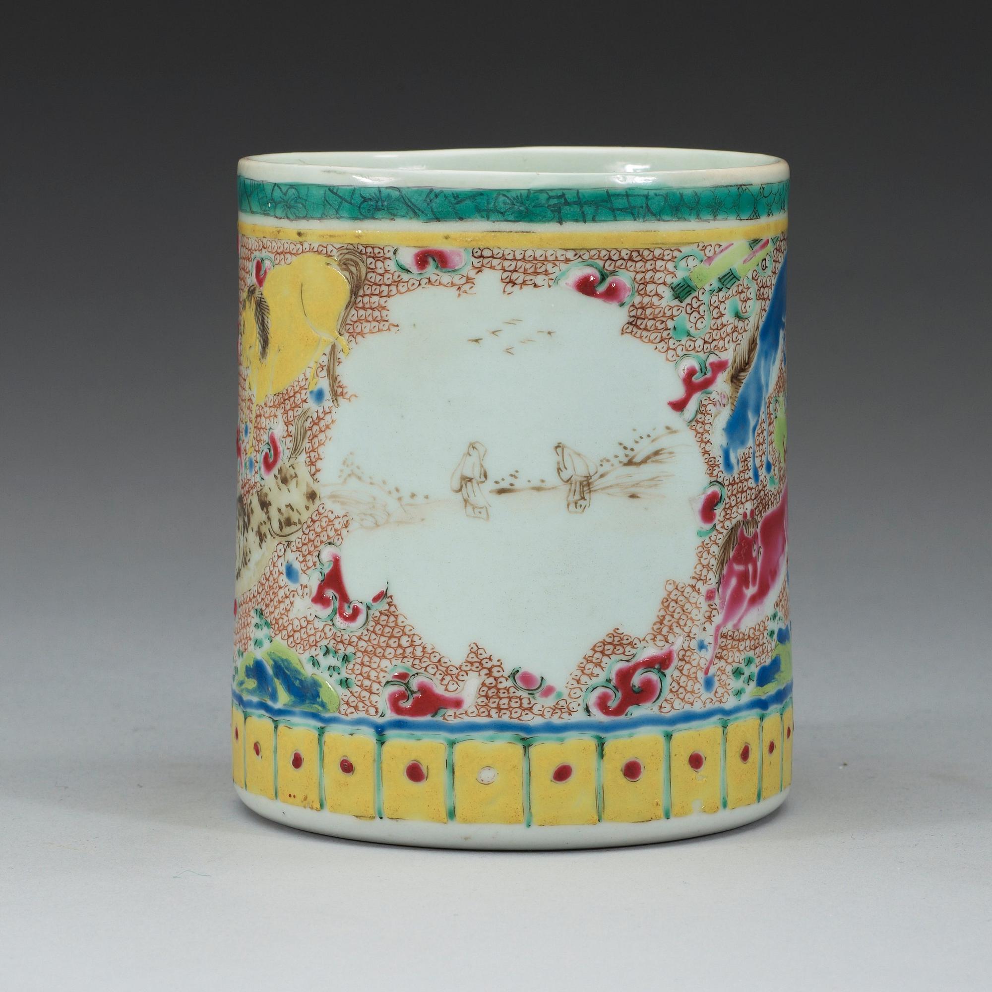MUGG, porslin. Qing dynastin 1700-tal.
