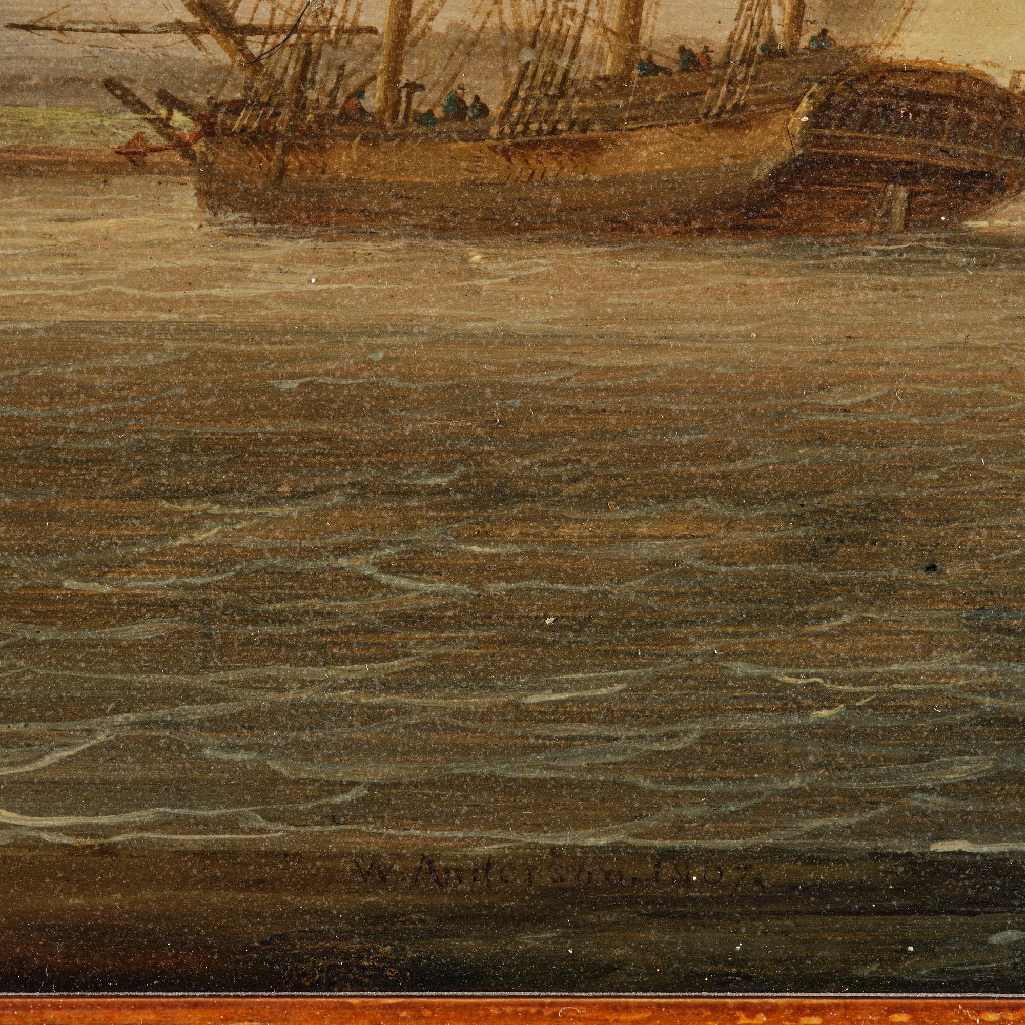 William Anderson, Full-rigger and yacht on the river.