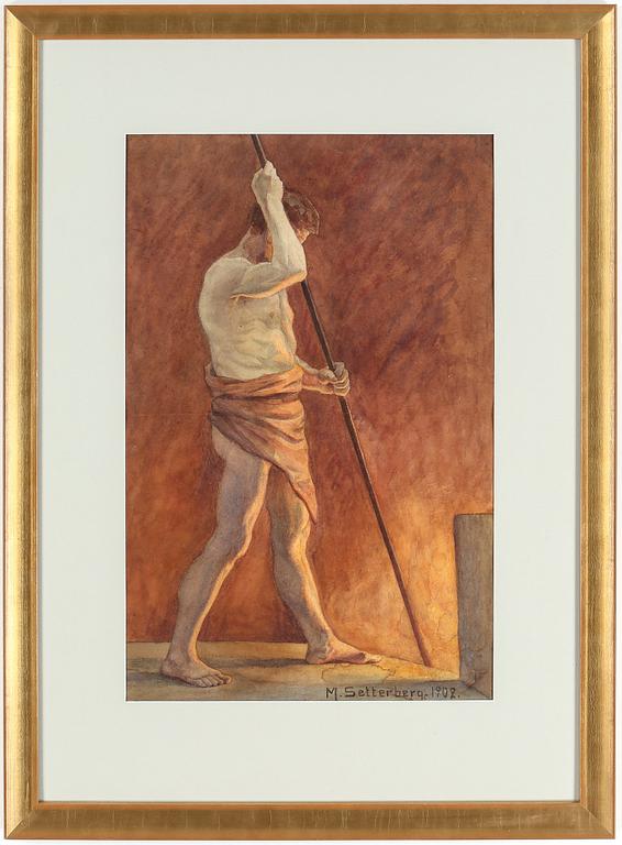 MAJA SETTERBERG, akvarell på papper, signerad samt 1902.