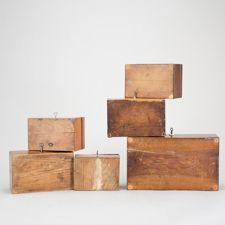 RAKASKAR, 6 st, 1800-talets första hälft.