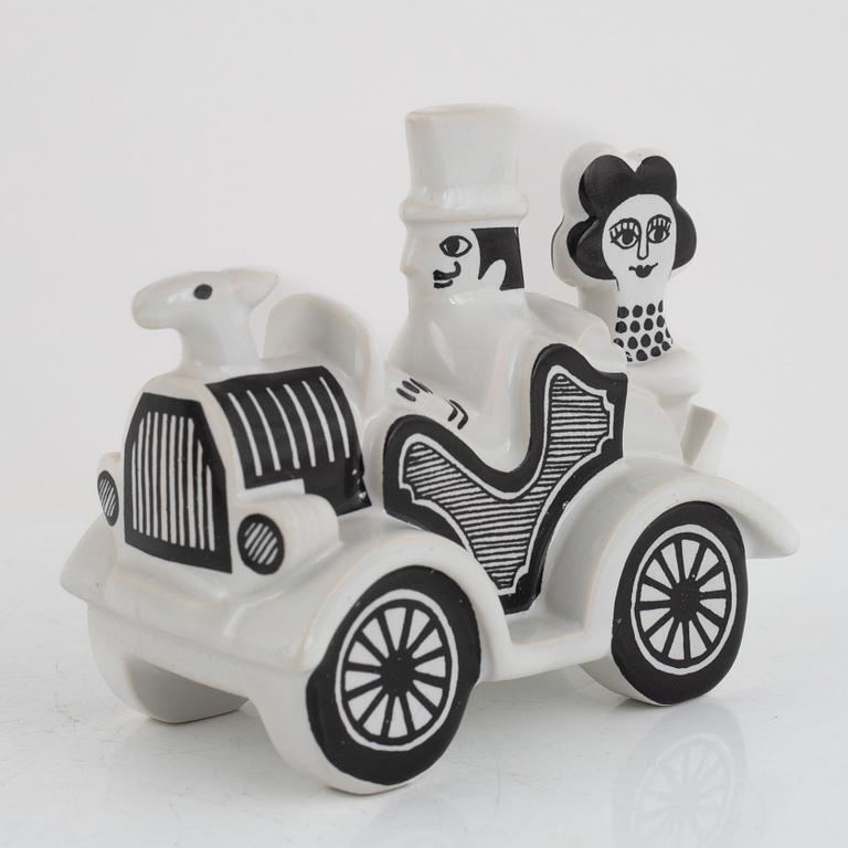 Lisa Larson, a "Traffic" stoneware figurine, Gustavsberg, Sweden, in production 1971-73.