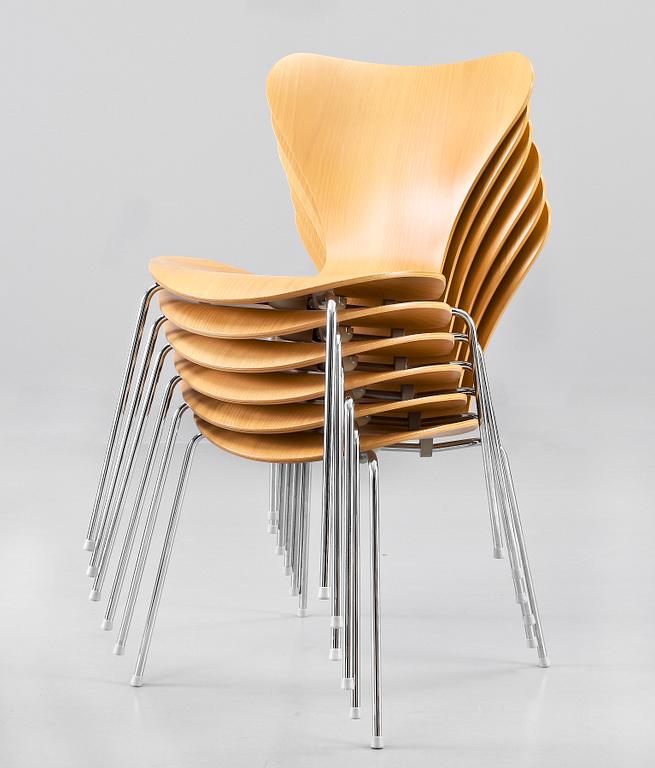 STOLAR, 6 st, "Sjuan", Arne Jacobsen, Fritz Hansen, Danmark, 1994.