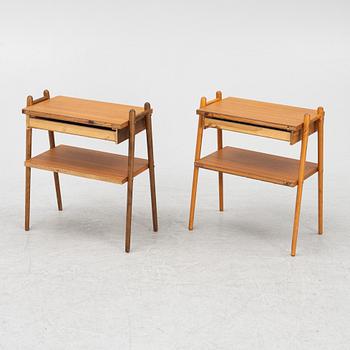 Bedside tables, a pair, teak, 1950s/60s.