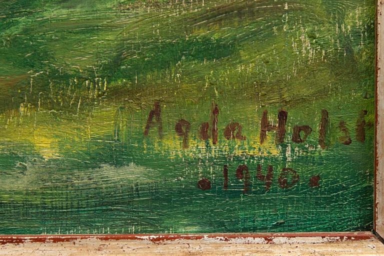Agda Holst, oil on panel, signed.