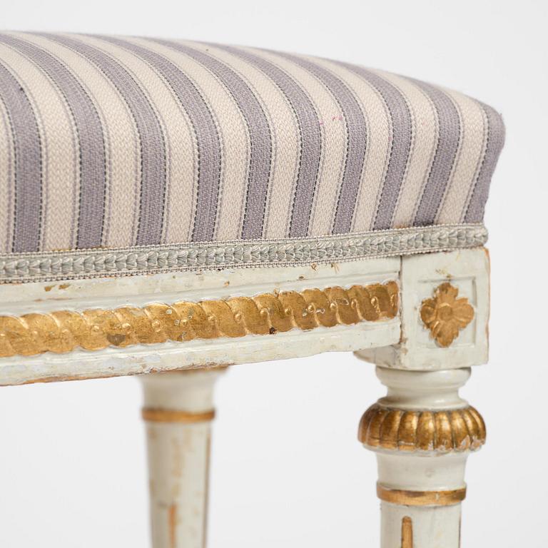 A pair of Gustavian stools attributed to E. Öhrmark (master in Stockholm 1777-1813).