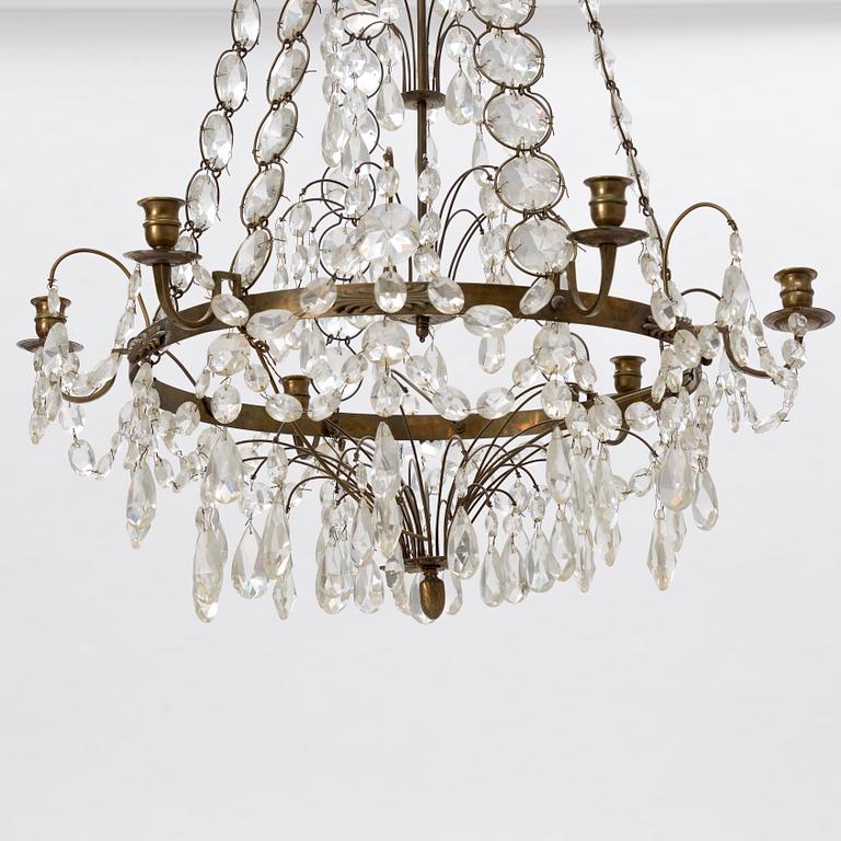 Ljuskrona, gustaviansk stil, omkring år 1900.