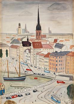 553. Einar Jolin, Utsikt över Kornhamnstorg och Gamla Stan.