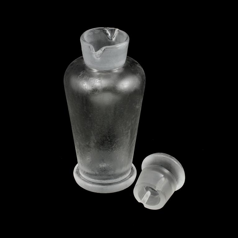 GLASSERVIS, 9 delar, "Iced", Vicke Lindstrand, Orrefors, formgiven 1936.