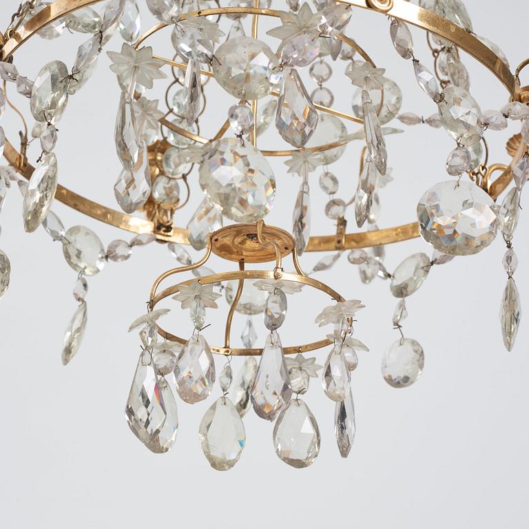 A Gustavian four-light chandelier, by O Westerberg (Stockholm circa 1769-1811), late 18th century.