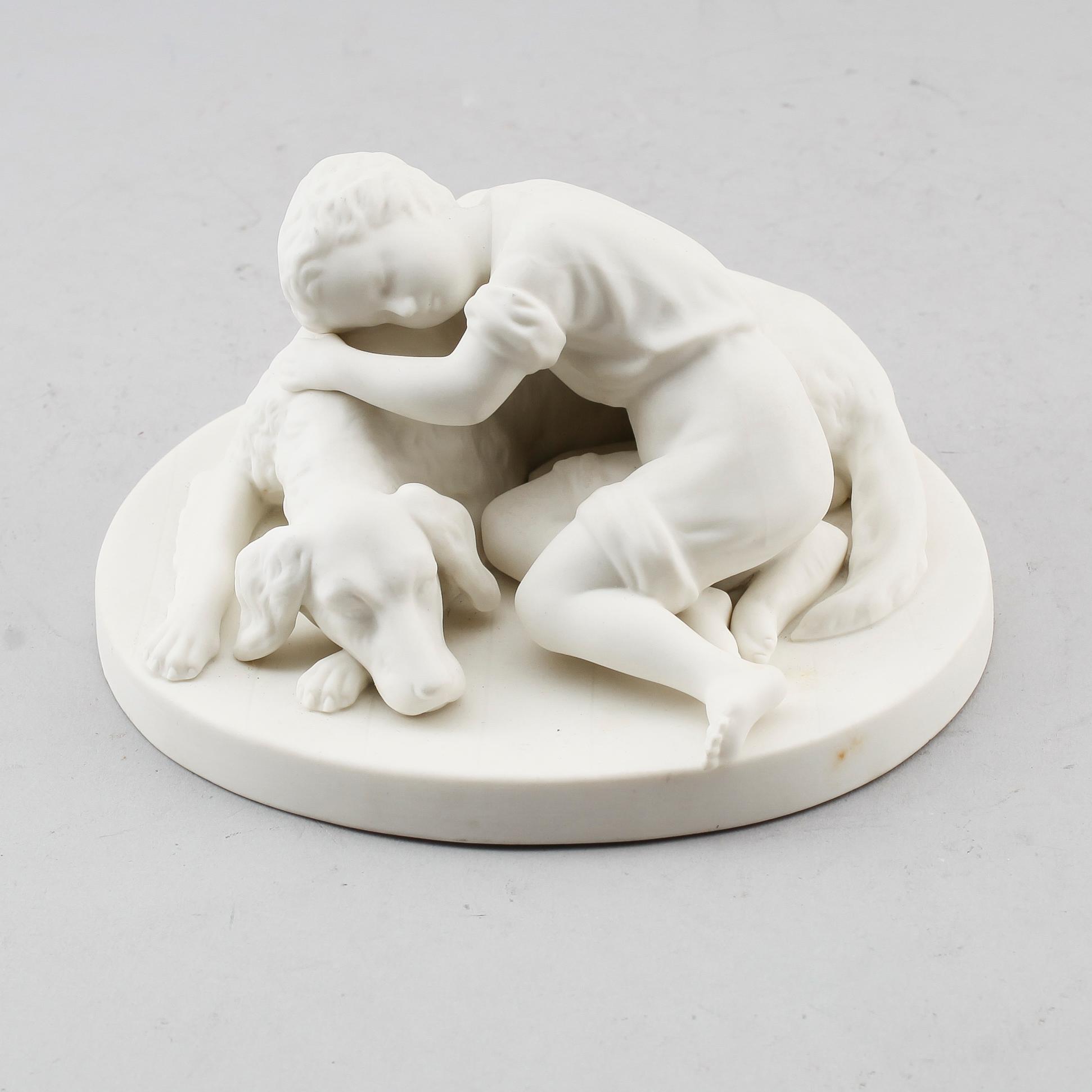 FIGUR, parian, Gustavsberg, daterad 1923.