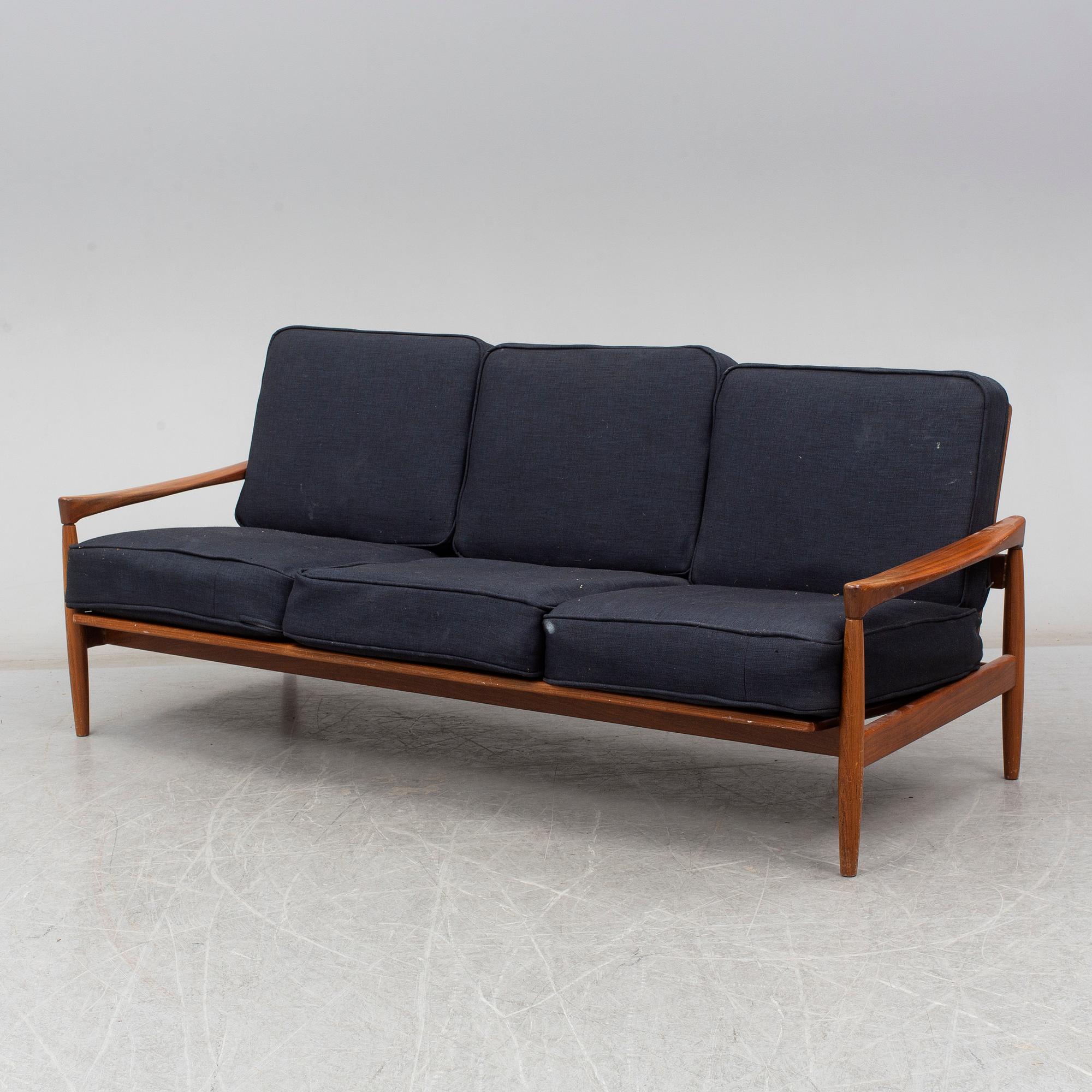 ERIK WØRTS, a 'Kolding' walnut sofa from IKEA, 1960's.