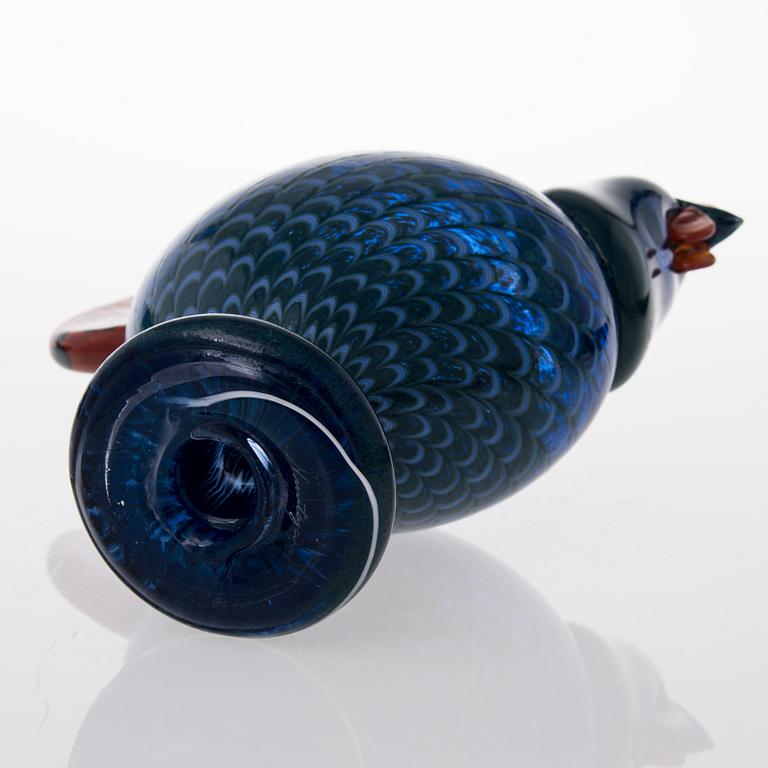 A glass bird signed O. Toikka, Nuutajärvi.