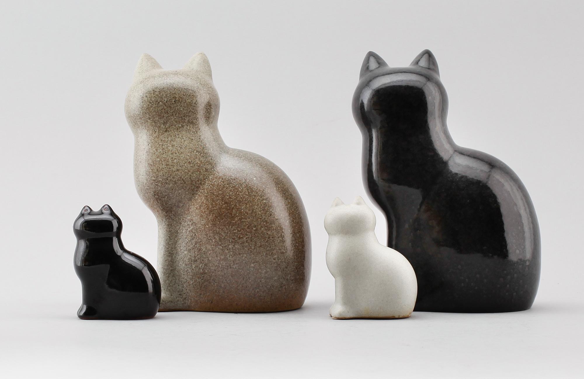 FIGURER, 4 st, stengods, Lisa Larson, Gustavsberg.