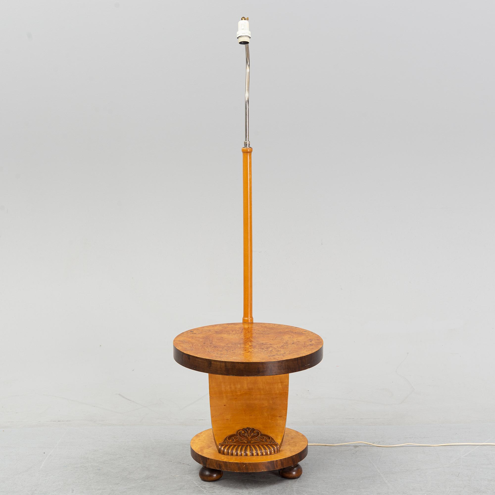 A golv lamp with table, 1930's-40's.