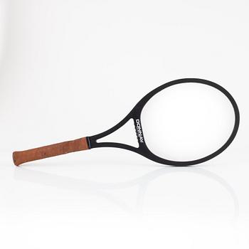 Tennis racket, Signed by Björn Borg. Donnay, specially customized oversized mid 15 wood racket..