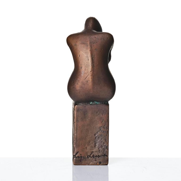 Lisa Larson, Skulptur ”Tänkaren", patinerad brons, Galleri Scandia, efter 1978, ed. 586/999.
