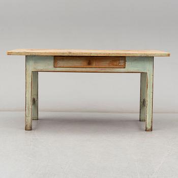 A painted pine table, Jämtland, 19th Century.