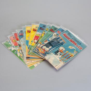 SERIETIDNINGAR, 12 stycken, KALLE ANKA & C:O, nr:1-12, 1951. FN-VF.