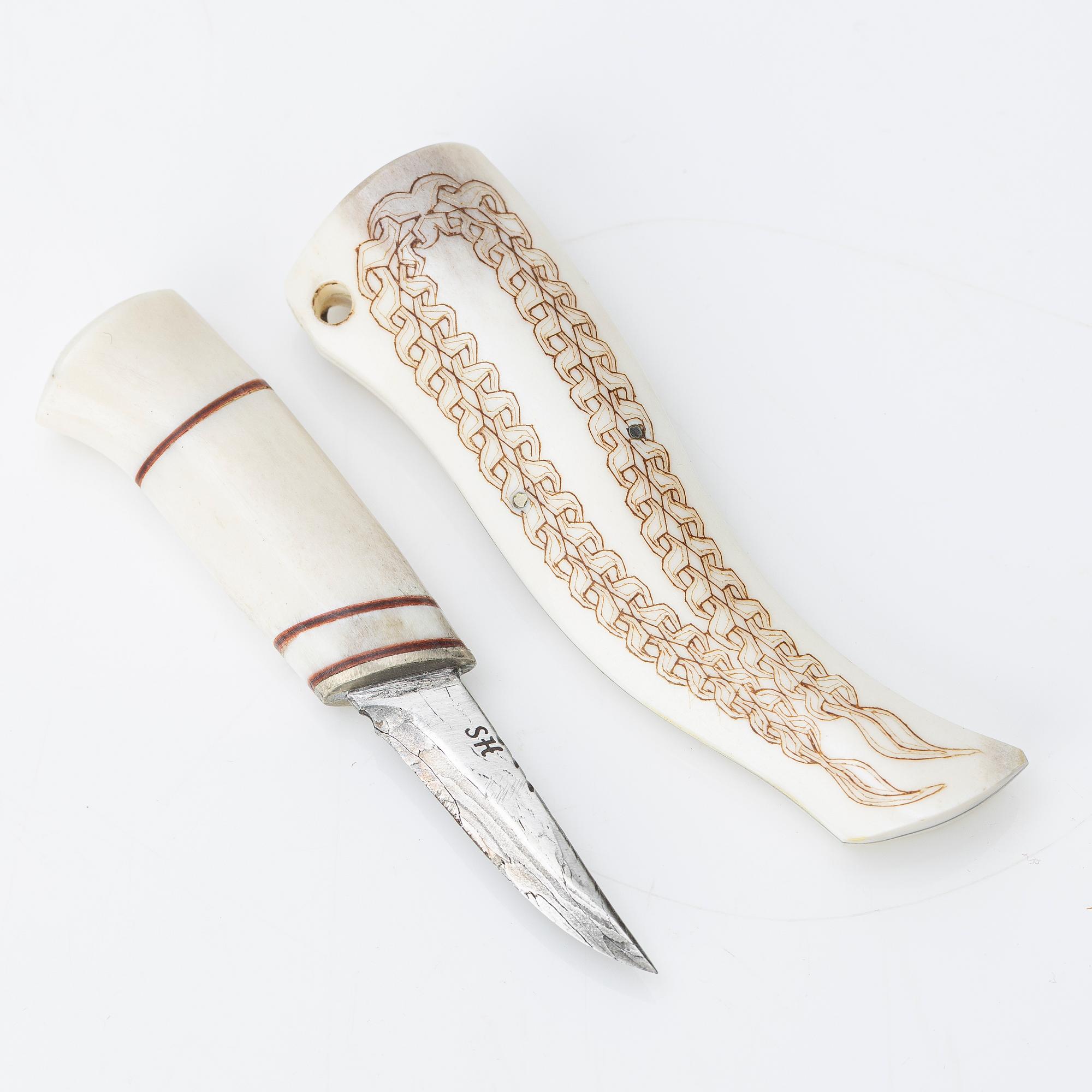 Bertil Fällman jewellery knife in box, signed, 1990s.