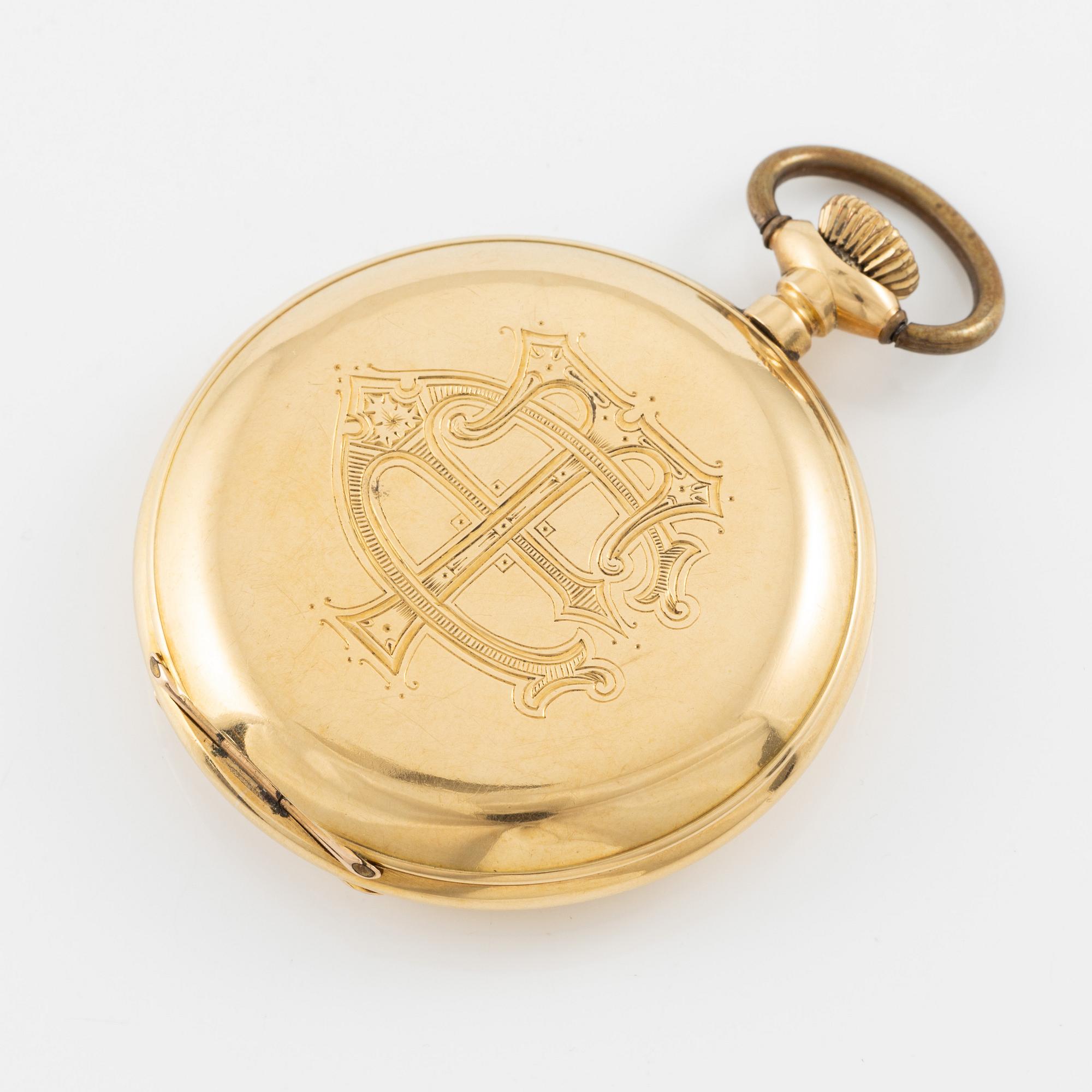 Waltham, pocket watch, hunter, 48.5 mm.