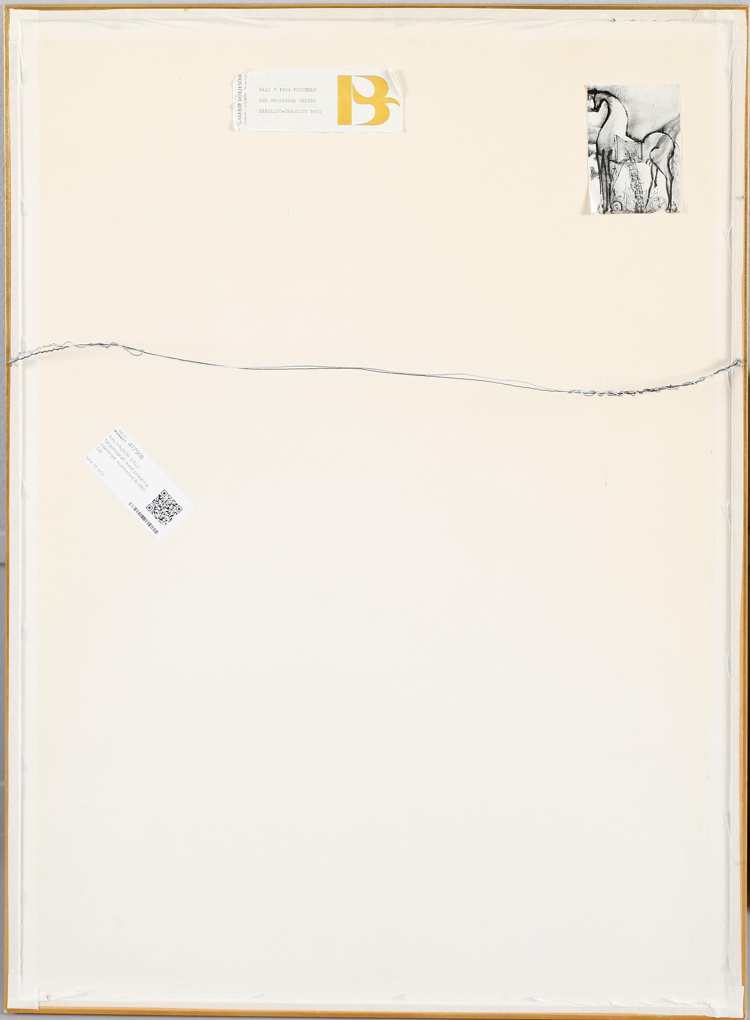 SALVADOR DALI, färglitografi med prägling, signerad, numrerad 8/280.
