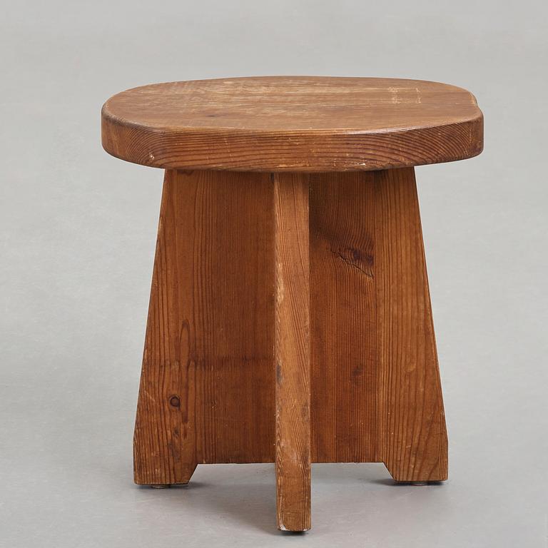 NORDISKA KOMPANIET, a stained pine stool, Sweden, 1930's-40's.