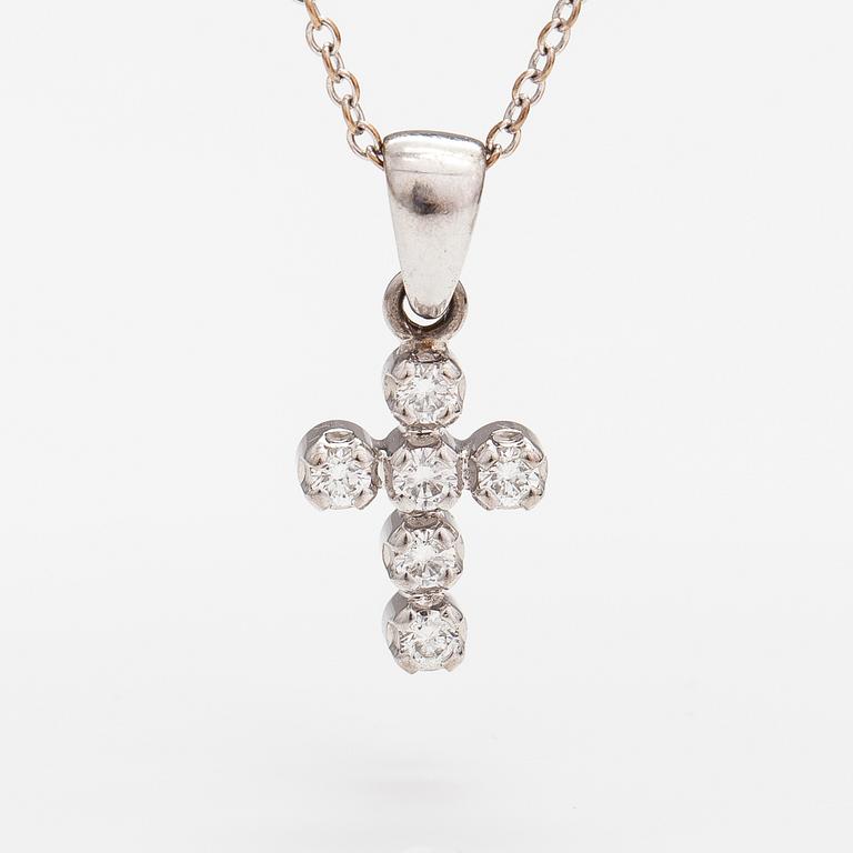 RISTI/RIIPUS, 18K valkokultaa, timantteja n. 0.18 ct yht. A Tillander, Helsinki.