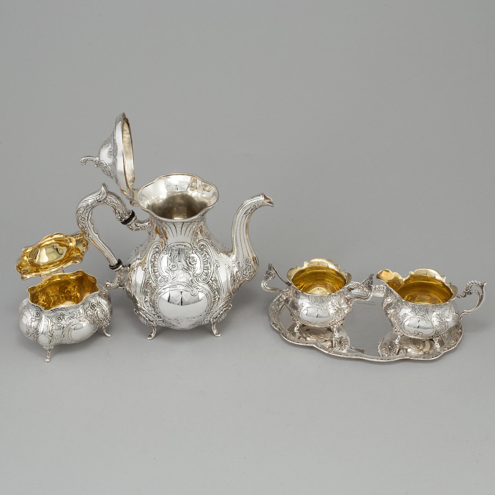A five piece silver coffee service, GEWE, Malmö 1977-81.