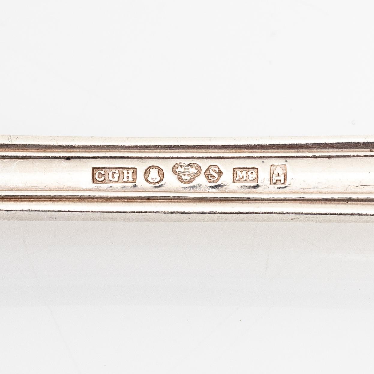 A 206-pieces Swedish silver cutlery set, model 'Olga', predominantly CG Hallberg, Stockholm, inclduing 1946.