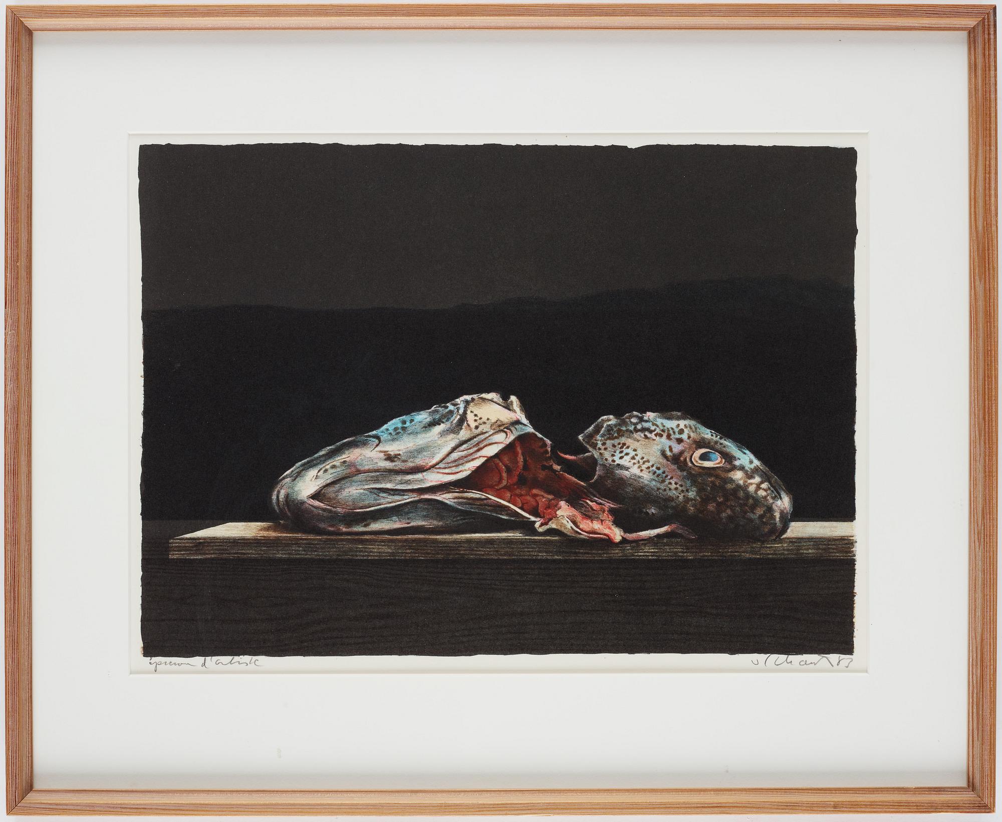 Philip von Schantz, lithograph in color, signed, EA-edition, dated -83.