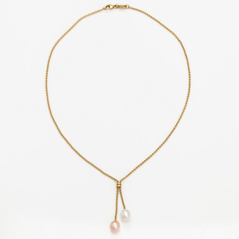Halsband, 18K guld, odlade pärlor. Le-Gi, Italien.