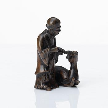 Figurin, brons. Qingdynastin, 1700-tal.