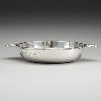 A Scandinavian 17th century silver bowl, unmarked.