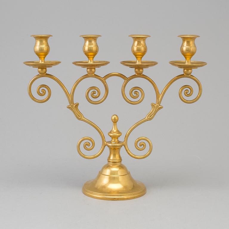 A  brass candelabrum "Mistel", designed by Bror Johansson for Skultuna. Second half of the 20th century.